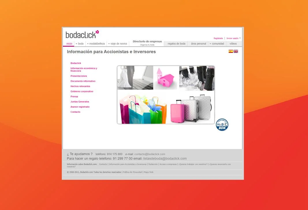 Web inversores y accionistas
