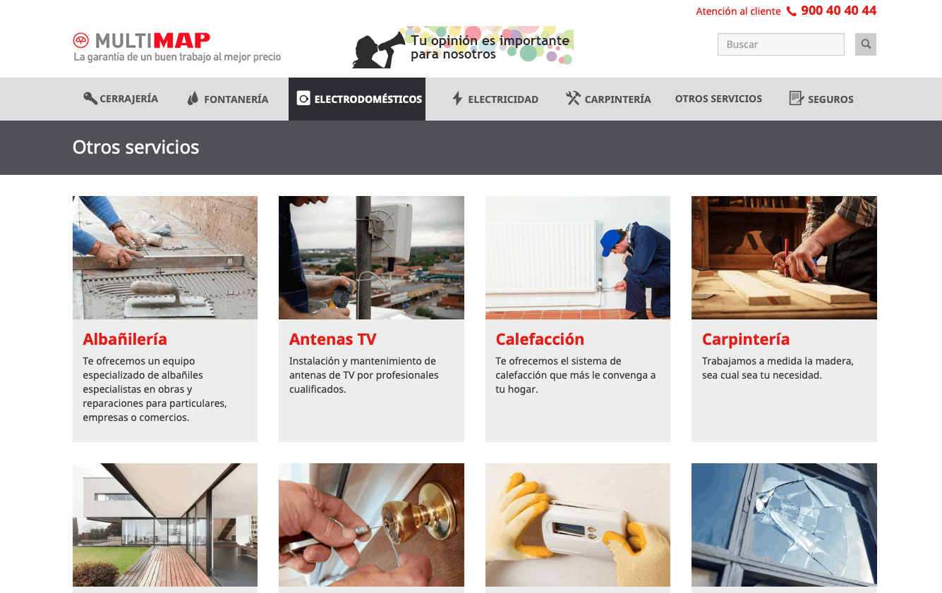 Other services section of the Multimap website
