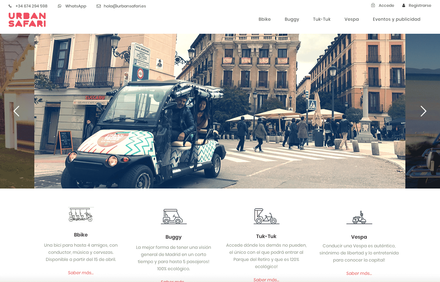 Urban Safari website home page