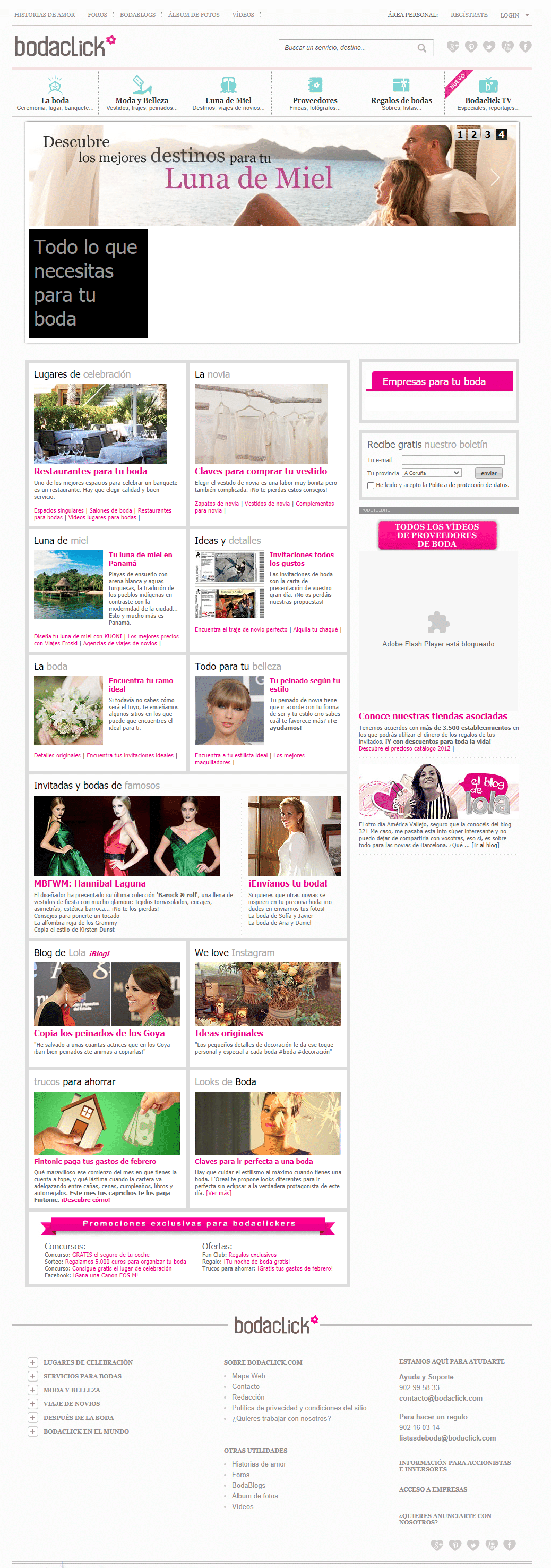 Bodaclick wedding section full page