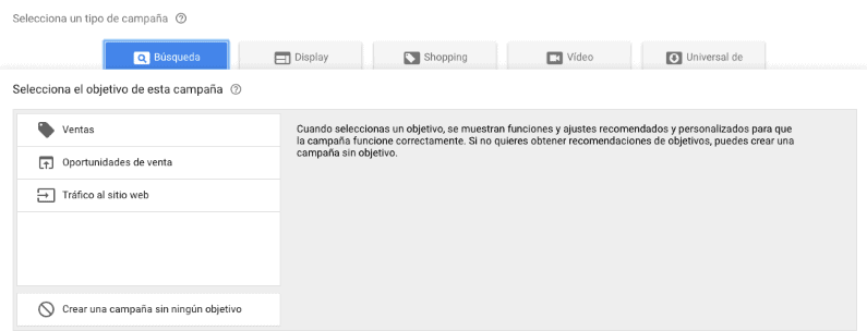 Google Ads search campaign