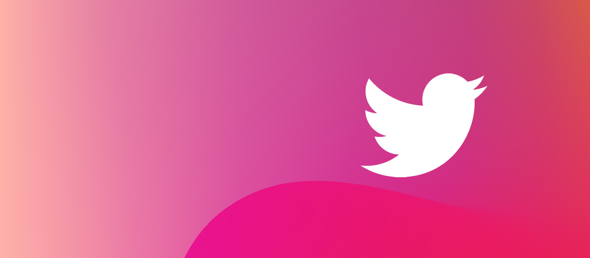 Twitter logo on a pink gradient background