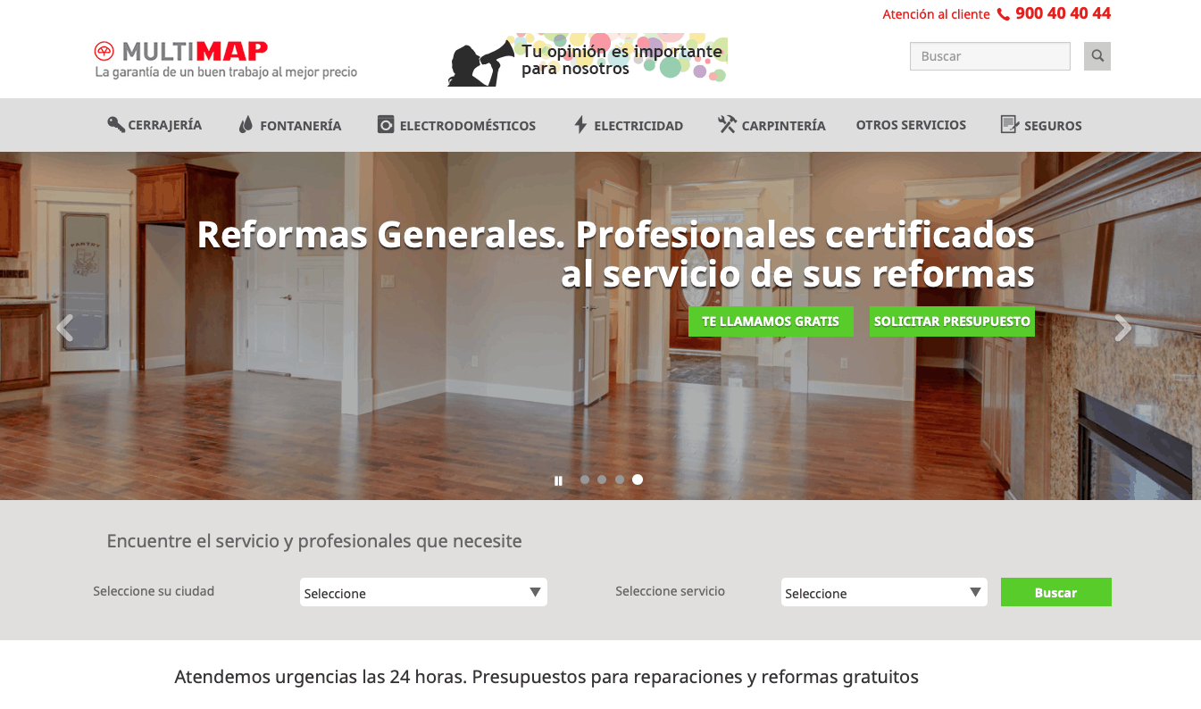 Multimap website home page
