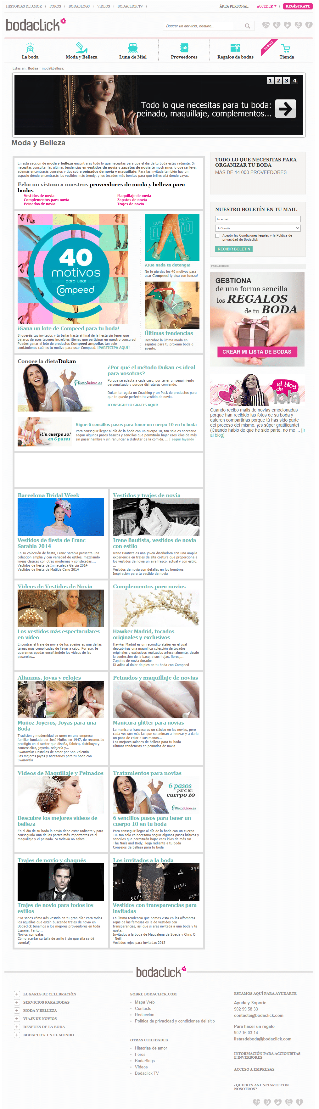 Bodaclick fashion and beauty section full page